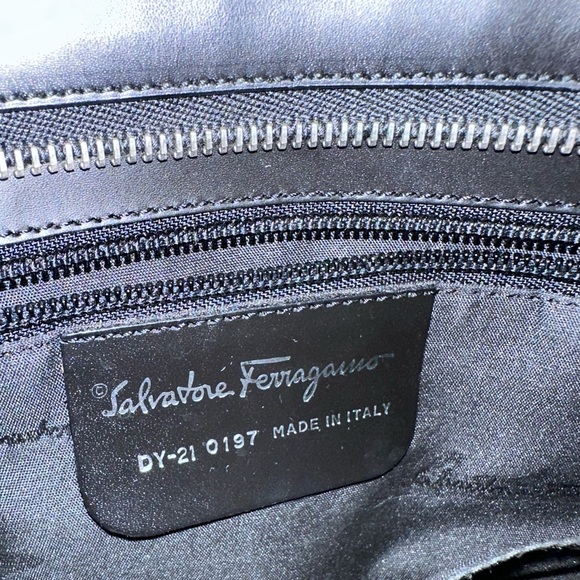 Salvatore Ferragamo Black Canvas and Leather Top Handle - Picture 6 of 12